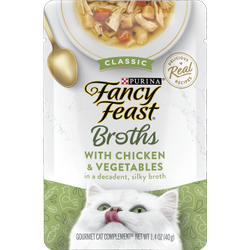 Purina Fancy Feast Broths Wet Cat Food Broth Complement Classic With Chicken and Vegetables