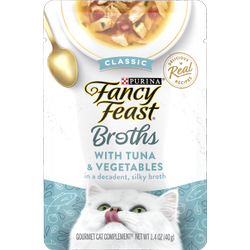 Purina Fancy Feast Broths Wet Cat Food Broth Classic Complement Tuna and Vegetables