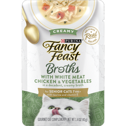 Purina Fancy Feast Senior Cat Food Broth Complement Creamy with White Meat Chicken
