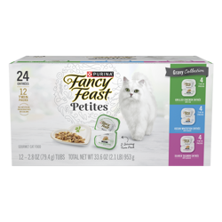 Paquete surtido de 12 unidades de alimento húmedo para gatos en salsa en porciones individuales Fancy Feast Petites