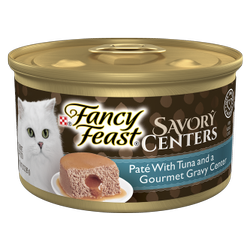 Alimento húmedo para gatos Fancy Feast® Savory Centers de paté con atún y un centro de salsa <i>gourmet</i> preparada con jugo de cocción