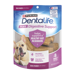 DentaLife Plus Digestive Support Treats for Small & Medium Dogs package.