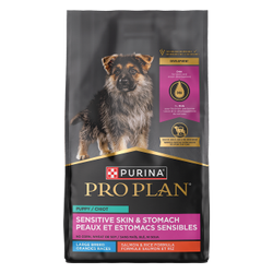 Alimento seco con probióticos para cachorros de razas grandes con piel y estómago sensibles Pro Plan de salmón y arroz