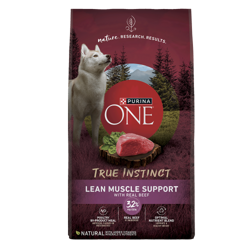 Alimento para perros alto en proteínas Purina One True Instinct Lean Muscle Support con carne real de res natural con vitaminas, minerales y nutrientes agregados