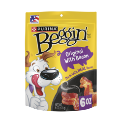 Imagen en primer plano del paquete de Beggin’ original con sabor a tocino