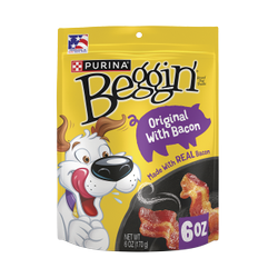 Imagen en primer plano del paquete de Beggin’ original con sabor a tocino