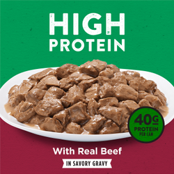 High protein with real beef