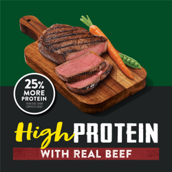 Alto contenido de proteína con carne de res real