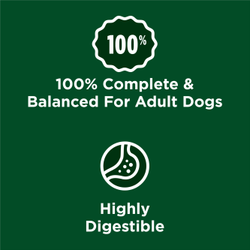 one hundred percent complete and balanced for adult dogs. Highly digestible