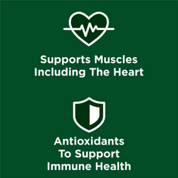 supports muscles including the heart. supports immune health