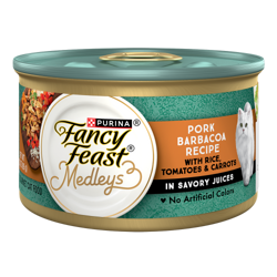 Fancy Feast Medleys Cerdo Barbacoa con Arroz, Tomates y Zanahorias en Jugos Sabrosos Comida Húmeda para Gatos