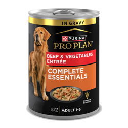 lata de 13 oz de Purina Pro Plan Complete Essentials carne y verduras comida humeda para perros