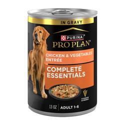 lata de 13 oz de Purina Pro Plan Complete Essentials comida humeda para perros de pollo y verduras