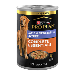 13oz can of Purina Pro Plan Complete Essentials lamb and vegetables wet dog food