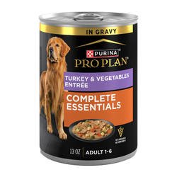 13oz can of Purina Pro Plan Complete Essentials turkey and vegetables wet dog food