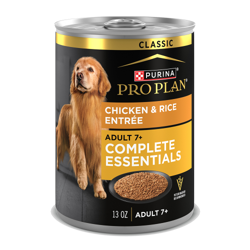 Lata de 13 oz de alimento húmedo para perros senior Purina Pro Plan Complete Essentials Adulto 7+ pollo y arroz