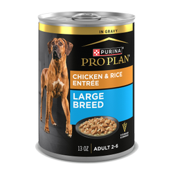 13oz can of Purina Pro Plan large breed chicken and rice wet dog food