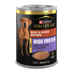 13oz can of Purina Pro Plan Sport high protein beef and bison wet dog food