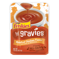 Friskies lil' gravies roasted chicken flavored cat food topper pouch