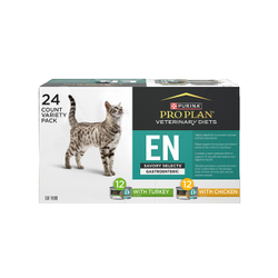 24 count box of Purina Pro Plan Veterinary Diets EN gastroenteric wet cat food variety pack