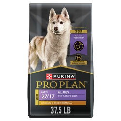 37.5 pound bag of Purina Pro Plan Sport Active 27/17 chicken and rice formula dry dog food