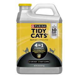 Tidy Cats Arena aglomerante Fuerza 4 en 1 para varios gatos, recipiente de 20 lb.