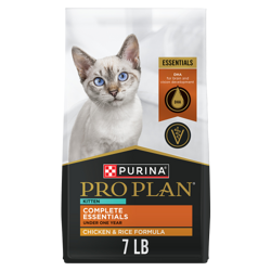 Una bolsa de 7 lb de alimento seco para gatitos Purina Pro Plan Complete Essentials de pollo y arroz