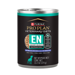 Purina Pro Plan Veterinary Diets EN Gastroenteric Savory Selects lamb wet dog food can.