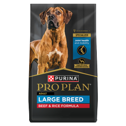 Pro Plan Large Breed Beef and Rice Dog Food package front