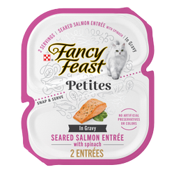 Petites Seared Salmon Entrée With Spinach In Gravy