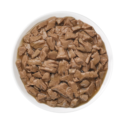 Purina Pro Plan Veterinary Diets UR Urinary St/Ox turkey and giblets wet cat food in a bowl