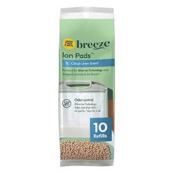 Tidy Cats Breeze Clean Linen Scent Ion Pads Refill package.