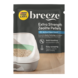Paquete de pellets de zeolita Tidy Cats Breeze Aroma Limpieza Activa Extra Fuerza