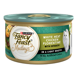 Fancy Feast Medleys White Meat Chicken Florentine With Spinach in a Light Broth