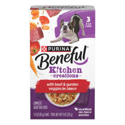 Beneful Kitchen Creations con Carne de Res y Verduras de Jardín en salsa