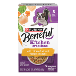 Benefull Kitchen Creations with Chicken and Vibrant Veggies in sauce.