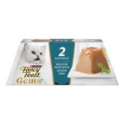Fancy Feast Gems Mousse Paté with Ocean Fish and a Halo of Savory Gravy Wet Cat Food