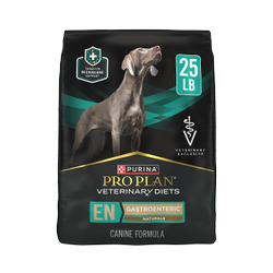 A bag of Purina Pro Plan Veterinary Diets EN Gastroenteric Naturals dry dog food.