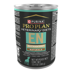 A 13.4 ounce can of Purina Pro Plan Veterinary Diets EN Gastroenteric wet dog food.