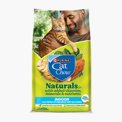 A bag of Cat Chow Naturals Indoor dry cat food