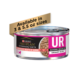 Pro Plan Veterinary Diets UR Urinary St/Ox Savory Selects Salmon in Sauce wet cat food.