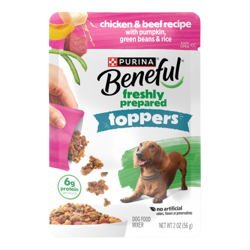 Empaque de Beneful Topper de Pollo y Res.