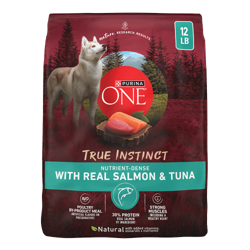 Bolsa de Purina ONE True Instinct con Salmón y Atún Reales, Alimento Seco Natural para Perros Alto en Proteína.