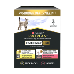 Purina Pro Plan Veterinary Supplements FortiFlora Pro Diarrhea Response Kit for cats, 18 stick packs and 5 sachets