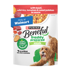 Beneful Freshly Prepared Meals with Beef Wet Dog Food Pouch. Only at Walmart.