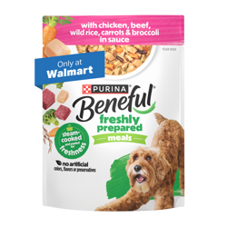 Beneful Freshly Prepared Meals with Chicken and Beef Wet Dog Food Pouch. Only at Walmart.