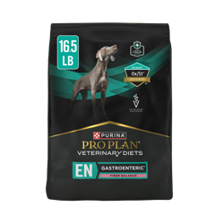 Purina Pro Plan Veterinary Diets EN Gastroenteric Fiber Balance Canine Formula dry dog food bag with Urinary Ox/St Defense badge.