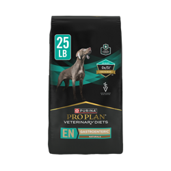 Purina Pro Plan Veterinary Diets EN Gastroenteric Naturals Canine Formula dry dog food bag with Urinary Ox/St Defense badge.