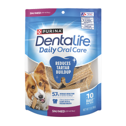 DentaLife Daily Oral Care Chew Treats for Small & Medium Dogs package.