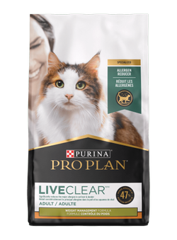 bolsa de alimento seco para gatos con fórmula para el control de peso pro plan liveclear